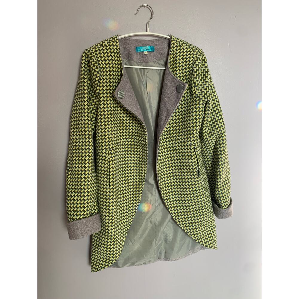Francesca's Collection Buttons brand 90% wool riding jacket peacoat blazer SM